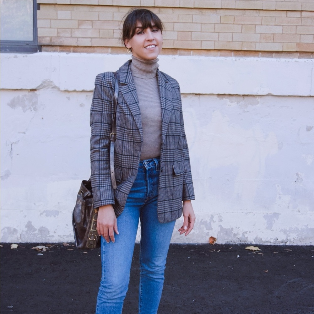 Everlane Plaid Women's Wool Blazer